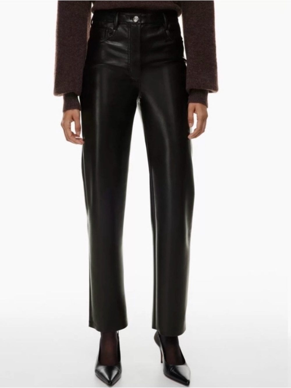 Aritzia Wilfred The Melina Vegan Leather Straight Leg Pants